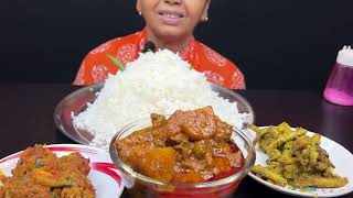 BIGBITES EATING RICE WITH LOTE JHURI CHICKEN GIZZERD CURRY LOTI SORSHE।। [upl. by Bartolome]