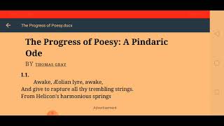 Progress of Poesy A Pindaric Ode Part1 [upl. by Tiffanie583]