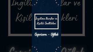 İNGİLİZCE quotOĞLAK BURCUquot VE KİŞİLİK ÖZELLİKLERİ onlineingilizcekursu onlineingilizce ingilizce [upl. by Liagibba]