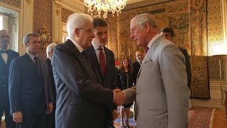 Mattarella ha ricevuto il Principe di Galles e la Duchessa di Cornovaglia [upl. by Roselia694]