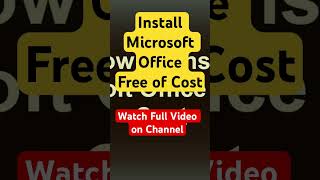 Install Microsoft Office on Laptop free of Cost msoffice worddocument excel office365 [upl. by Iznekcam]