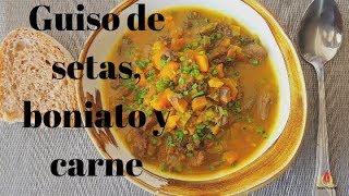 Estofado de carne de ternera con boniato y setas [upl. by Gare]