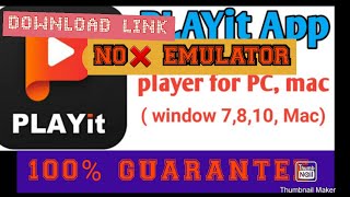 how to install play it on windows 7 8 10 download playit on laptop install playit video on computr [upl. by Annaohj65]