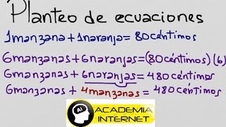 Se sabe que una naranja y una manzana cuestas 80 céntimos y 6 naranjas equivale a 4 manzanas [upl. by Abner]