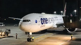 TRIP REPORT  Qatar Airways Economy DohaManila QR932  Boeing 777300ER SPECIAL ONEWORLD LIVERY [upl. by Carberry]