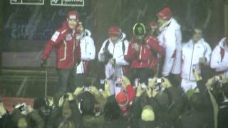 Wroom 2011  Madonna di Campiglio 11012011 Valentino Rossi amp Niky Hayden [upl. by Nosnah]