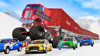 Giant Long Road Trains crashes 14  Beamng drive [upl. by Htebazil685]