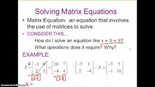 42 Adding and Subtracting Matrices [upl. by Kemppe]