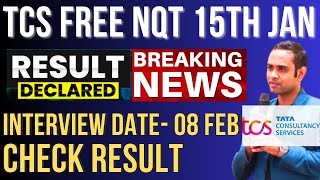 🔴TCS Free NQT Result Out  Interview Date 0802  Exam Date 1501 Check Result [upl. by Ueik]