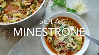 SOPA MINESTRONE o SOPA ITALIANA  Recetas fáciles Pizca de Sabor [upl. by Elleiad]