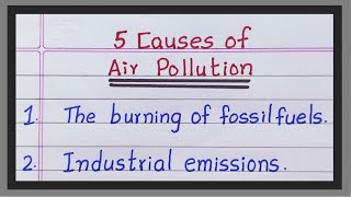 Causes of Air Pollution in English  5 Causes of Air Pollution  Reasons for Air Pollution  Factors [upl. by Neerom]