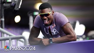 Fred Kerley shows patience while coasting into mens 100m semifinal  Paris Olympics  NBC Sports [upl. by Gertrude]