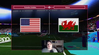 Yo jugando Mundial Estados Unidos VS Gales Grupo B Mundial Qatar 2022 Dream Patch Pes 2021 [upl. by Hardman]