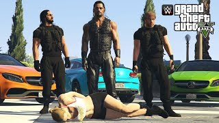 THE SHIELD SAVE RONDA ROUSEY  GTA 5 WWE 2K MODS Roman Reigns Seth Rollins amp Dean Ambrose [upl. by Biebel]