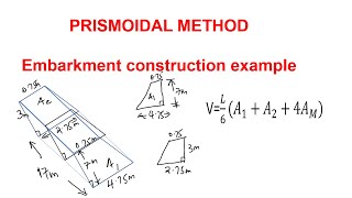 Prismoidal formular for volume  quantity of earthwork [upl. by Spillar996]