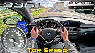 BMW 335i E92 N55  TOP SPEED on AUTOBAHN NO SPEED LIMIT [upl. by Anuahs]