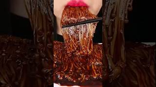 ASMR mukbang jamurenoki vs me makan kue coklat eatingspicyfood [upl. by Spieler]