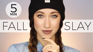 5 MINUTE DRUGSTORE FALL SLAY MAKEUP TUTORIAL  ALLIE GLINES [upl. by Adair570]