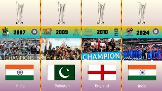 All T20 Mens World Cup Winners 20072024  T20 World Cup [upl. by Atalya]