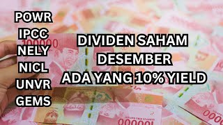 DIVIDEN 10 DESEMBER POWR IPCC NELY NICL UNTR GEMS CARA DAPAT DIVIDEN SAHAM [upl. by Trinity]