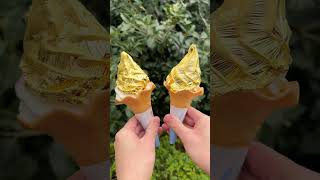 金箔ソフトクリームGold leaf soft serve ice cream japanesefood [upl. by Gasper]