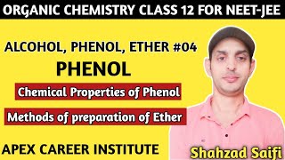 Alcohol Phenol Ether Class 12 For NEETJEEBOARD  Chemical Properties  Methods of preparation [upl. by Krenek509]