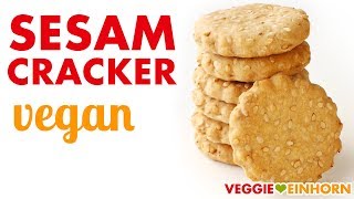 Vegane Cracker mit Sesam  Party Snack  Einfach vegan backen [upl. by Purpura448]