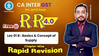 🚀01B GST Revision  Basics amp Concept of Supply COS  CA amp CMA Inter IDT  Jan25 [upl. by Yoccm725]