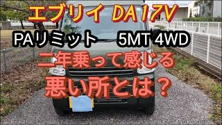 【エブリイ DA17V】新車で購入して感じるデメリット、悪い所とは？ ＰＡリミテッド 5MT [upl. by Enyawud823]