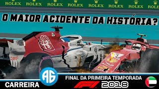 F1 2018 21 GP DE ABU DHABI  MUITOS ACIDENTES NA GRANDE FINAL DE TEMPORADA PortuguêsBR 1080 60 [upl. by Allina643]