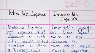 Difference between Miscible Liquids and Immiscible Liquids [upl. by Tatiania]