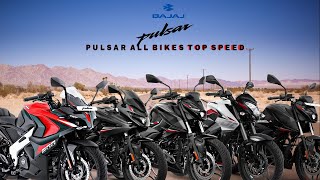 Bajaj Pulsar All Bikes top speed  Pulsar NS125 P150 N160 NS160 NS200 220F N250 F250 RS200 Top Speed [upl. by Kai]