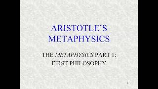 Aristotles Metaphysics Part 1 First Philosophy [upl. by Dina]