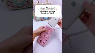 🧶🧶 örgüfikirleri crochet örgü shortvideo handmade motif amigurumi örgüçanta [upl. by Yasibit]