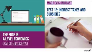 Test 18 A Level Economics MCQ Revision on Indirect Taxes and Subsidies [upl. by Tahp]