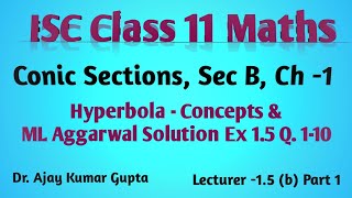 quotISC Class 11 Maths Hyperbola Concepts  ML Aggarwal Solutions Ex14 Q110  Conic Sections Ch 1quot [upl. by Zea]