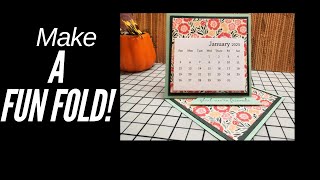 How to Make a Fun Fold Easel Desk Calendar or Card [upl. by Ayim]