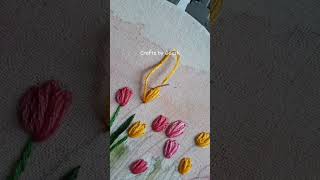 Tulip hand embroidery  Tulips  Lazy Daisy stitch  Spring flowers [upl. by Enyahc]