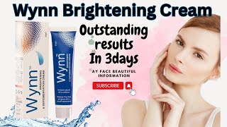 Wynn Brightening amp Depigmentation Cream for skin problems [upl. by Mcclary]