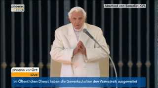 Letzte Generalaudienz von Papst Benedikt XVI  VOR ORT vom 27022013 [upl. by Ylaek]