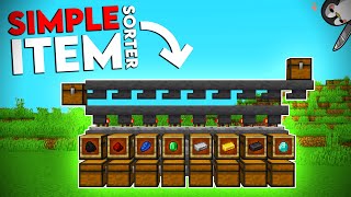 Minecraft SIMPLE Expandable Item Sorting System  Automatic Sorter Tutorial [upl. by Coucher]