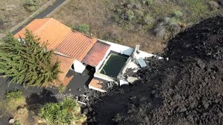 La Palma Drone Miracle houses that barely survived the lava View after volcano stop Dec 21 [upl. by Eisteb]