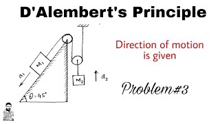 4 DAlemberts Principle  Problem3  Complete Concept [upl. by Otilrac665]