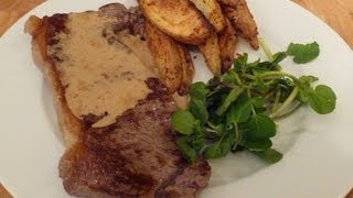 Steak with Peppercorn Sauce CookAlong Video Part 1 [upl. by Arihsak]