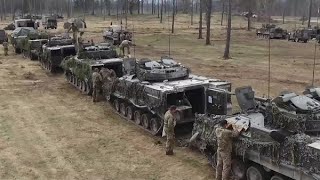 British Canadian amp French Troops Reinforcements To Enhance NATOs Battlegroup In The Baltics [upl. by Odrawde]