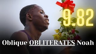 Oblique Seville Destroys Noah Lyles👀  New 100m World Lead Personal Best Meet Record [upl. by Lyndell]