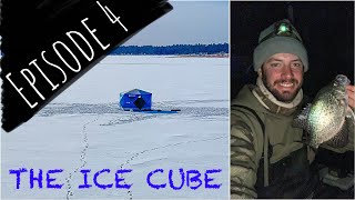 ICE CAMPING ON KEYHOLE  Crappie Fishing in Wyoming  THE ICE CUBE [upl. by Rehpotirhc]