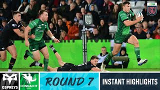 Ospreys v Connacht  Instant Highlights  Round 7  URC 202223 [upl. by Snashall]