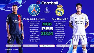 PSG vs Real Madrid PES 2024 Champions League Mode 4K HDR MOD [upl. by Rumpf72]