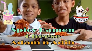 Spicy​ Ramen Cheese Challenge by Adam Adib [upl. by Noemad677]